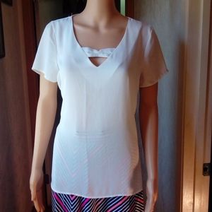 White Polyester Top